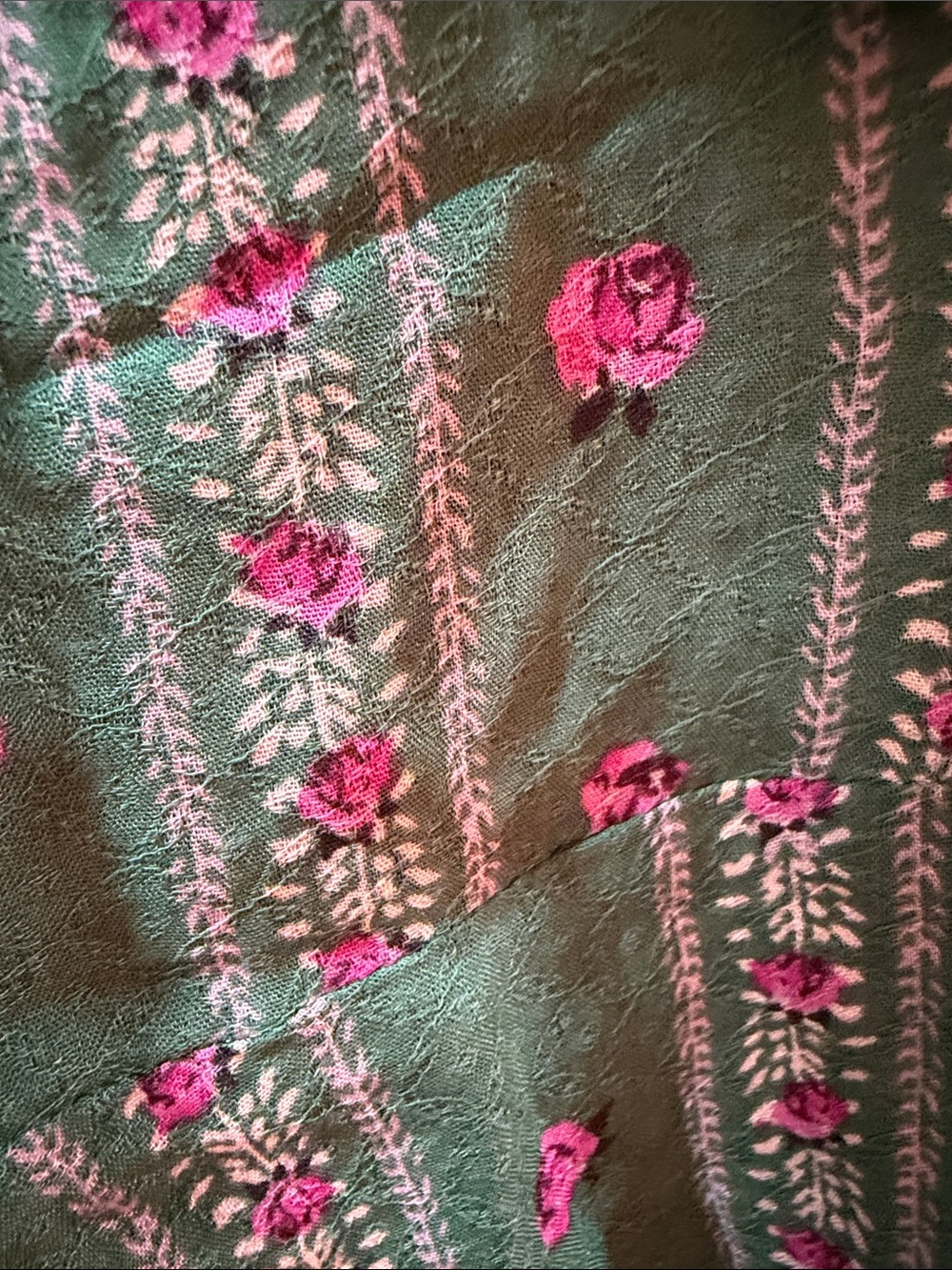 Free People Green Floral Tie-Front Ruffle Cami - Picture 6 of 6